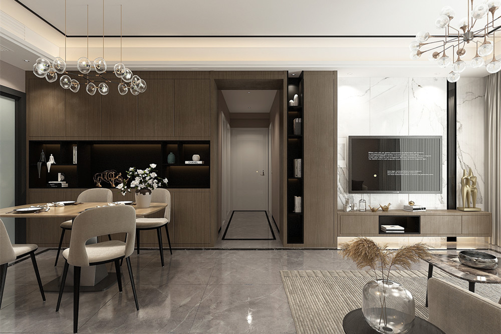 中山市奕翠園現代簡約風格三居室裝修案例