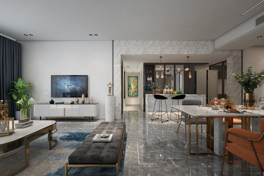 中山市敏捷紫嶺國際現(xiàn)代簡約風(fēng)格三居室裝修案例