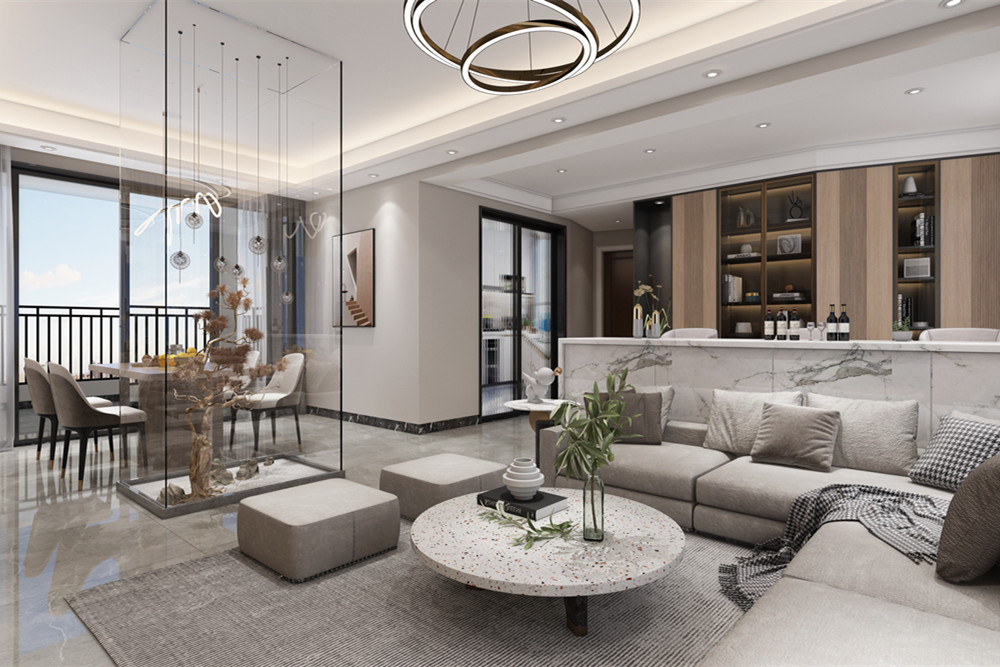 中山市健康花城二期現代簡約風格三居室裝修案例