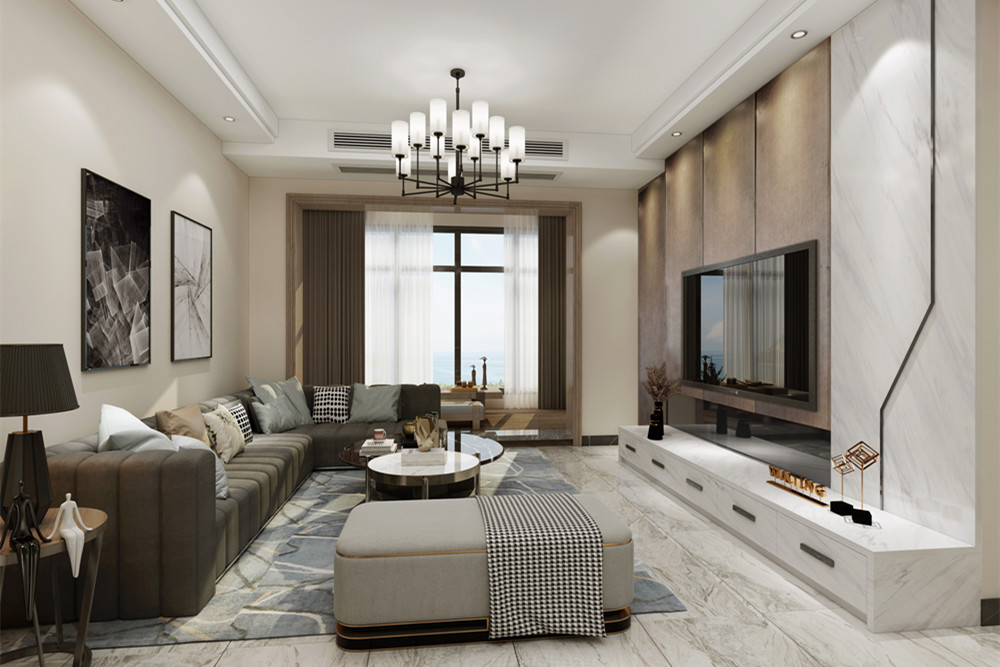 梧州市富安花苑輕奢風格三居室裝修案例