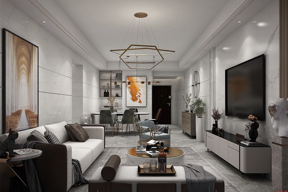 云浮市富臨軒現(xiàn)代簡約風格三居室裝修案例