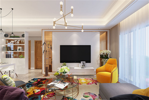 梧州市第六地質隊梧州基地小區輕奢風格三居室裝修案例