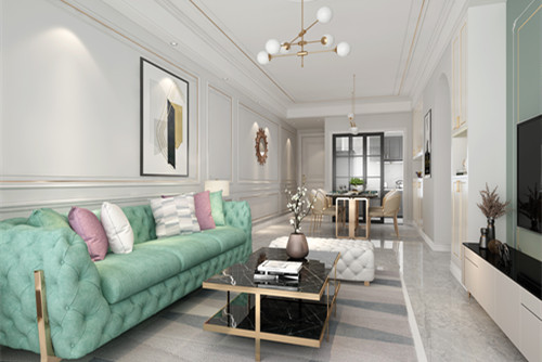 玉林市金港國際名城美式風格四居室裝修案例