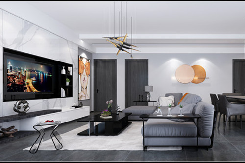 德陽市安國靜苑現代簡約風格三居室裝修案例