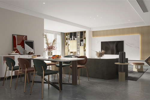 德陽市德信佳苑輕奢風格三居室裝修案例