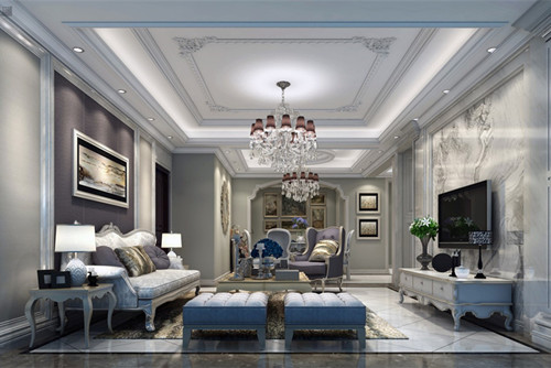 海口市海鑫城歐式風格四居室裝修案例