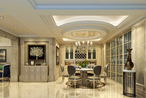 海口市四季華庭綠世界歐式風格復式裝修案例