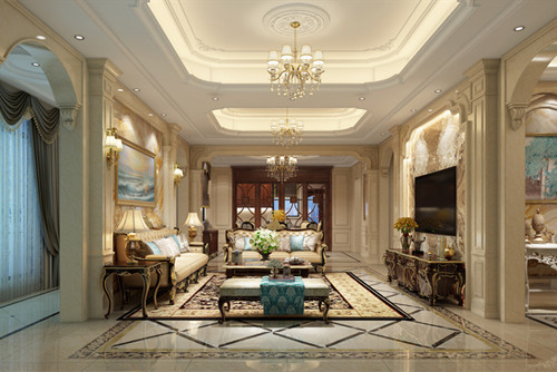 海口市南海幸福匯歐式風格別墅裝修案例