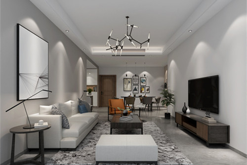 惠州市瓏湖灣東岸現代簡約風格三居室裝修案例