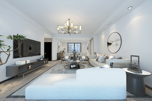 百色市機械廠生活區現代簡約風格三居室裝修案例