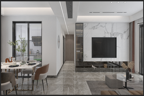 江門市柏麗灣現代風格三居室裝修案例