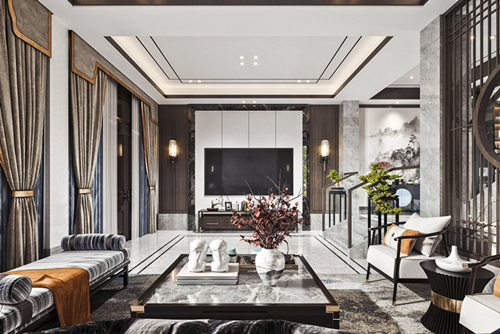 江門市十里方圓新中式風格別墅裝修案例