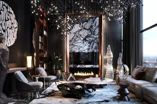 韶關市紫氣東來華園現代風格三居室裝修案例