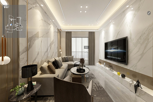 廣州市錦城花園輕奢風格四居室裝修案例