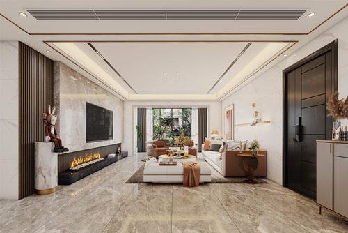佛山市保利和悅濱江輕奢風格四居室裝修案例