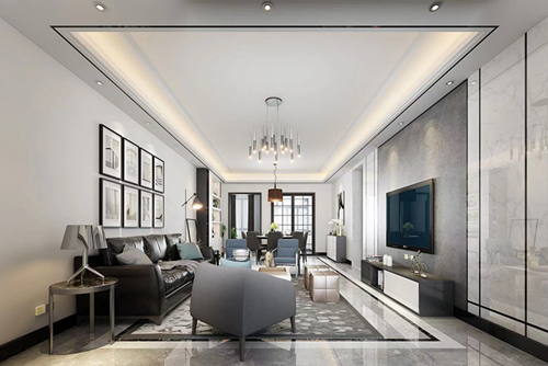 清遠市現代城現代簡約風格三居室裝修案例