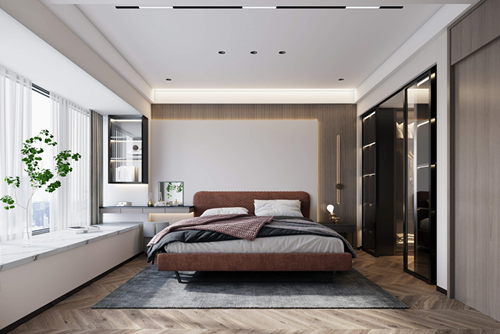 海口市碧水名城現代簡約風格平層裝修案例