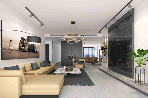 海口市海口華潤中心現代簡約風格四居室裝修案例