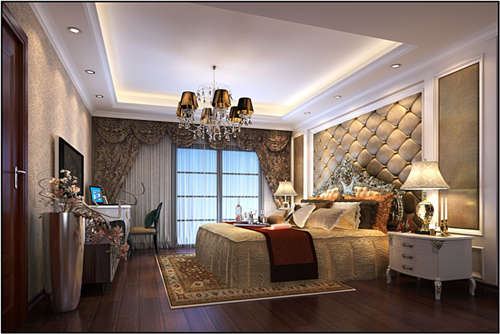 海口市環(huán)球100寶龍城歐式風(fēng)格三居室裝修案例