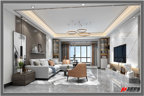 江門市東興大道住宅樓輕奢風格平層裝修案例