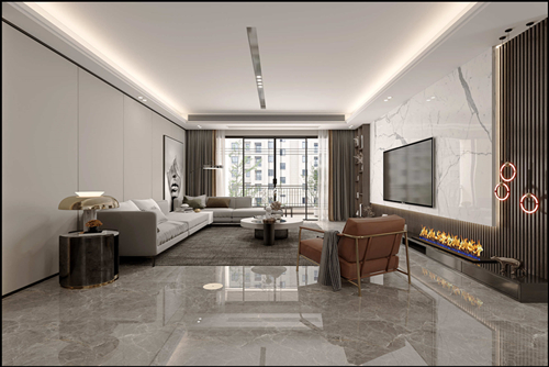 佛山市旭輝恒基鉑仕灣現代簡約風格三居室裝修案例