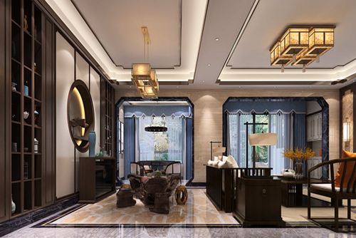 佛山市美的&middot;東樾灣新中式風格別墅裝修案例