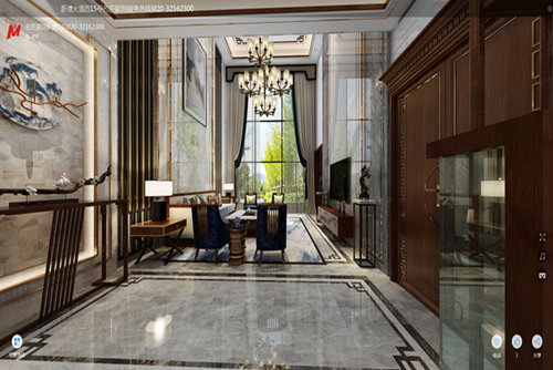 廣州市陽光城麗景灣新中式風格復式裝修案例