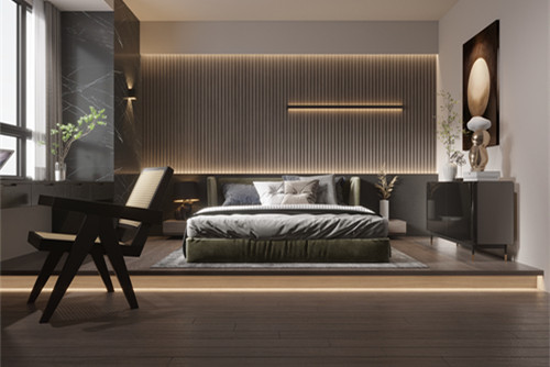 中山市保利天匯輕奢風格三居室裝修案例