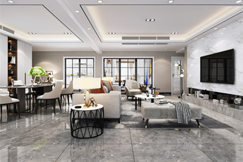 中山市豪逸華庭三期現(xiàn)代簡約風格四居室裝修案例