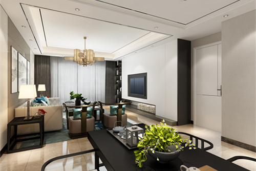 中山市龍光&middot;玖龍山新中式風格四居室裝修案例