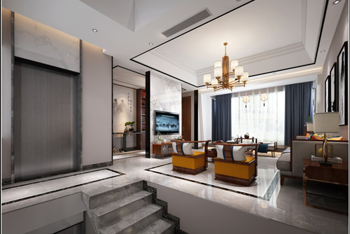 中山市雅居樂萬象郡2期新中式風格別墅裝修案例