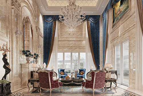 海口市白龍?jiān)沸^(qū)歐式風(fēng)格別墅裝修案例