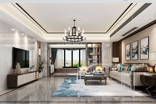 汕頭市碧饒軒新中式風(fēng)格四居室裝修案例