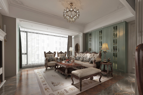 德陽市北河壩街35號院新中式風格二居室裝修案例